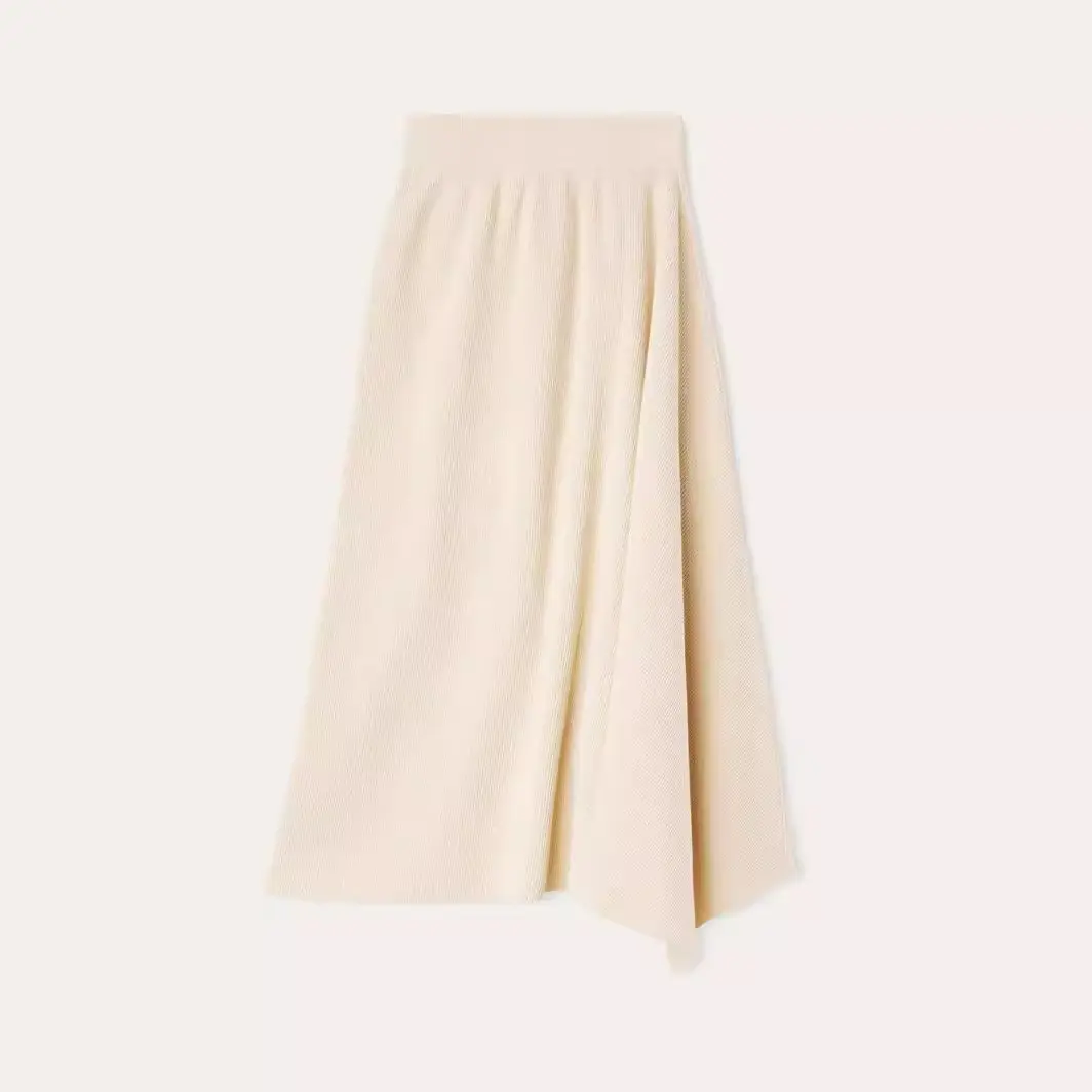 Custom Korean Fashion Irregular Adult Slim Young Girls Dress Soft Women's Skirts Lady Versatile Knit Maxi Skirt for Women