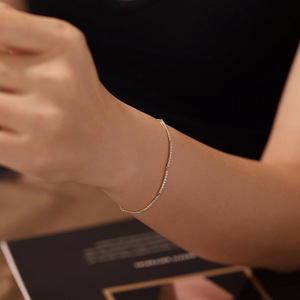 Bracciale <span class=keywords><strong>Tennis</strong></span> SGARIT Personalizzabile con Diamanti IGI Coltivati in Laboratorio, Placcato Oro 18K, con Pavé, Delicato, da Donna, per Uso Quotidiano, Idea Regalo - Product Image 4