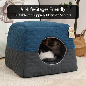 Bester Preis Halb geschlossenes Plüsch-Haustier bett Komfortable Katzen höhle Outdoor-freundliches Katzen nest für Katzen und Hunde - Product Image 5