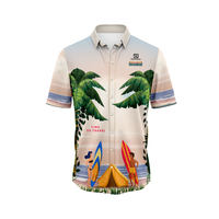 Chemise hawaïenne en satin à double boutonnage pour homme avec motif unique, vêtements de plage tropicaux pour vacances, croisière, été à Hawaii