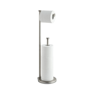 Porte-<span class=keywords><strong>papier</strong></span> <span class=keywords><strong>toilette</strong></span> moderne en acier inoxydable sur pied avec support de rechange pour la maison et l'hôtel - Product Image 5
