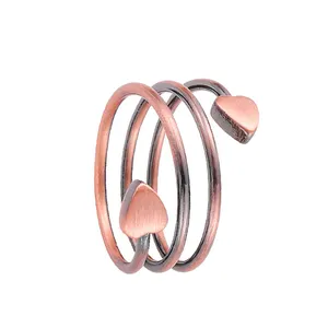 心形戒指18k镀金不锈钢女欧美情侣紫铜线戒指磁性铁环