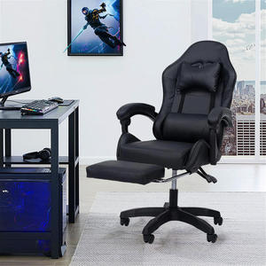 เก้าอี้เกมมิ่งสีดำ เก้าอี้คอมพิวเตอร์ตามหลักสรีรศาสตร์ พร้อมที่พักเท้า ที่วางแขนปรับได้ เบาะนั่งปรับเอนได้ หมุนได้ สำหรับใช้ในบ้านและสำนักงาน - Product Image 6