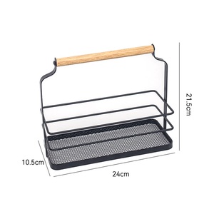 Estante de cocina moderno de acero inoxidable de doble nivel, impermeable, para especias y condimentos, organizador de salsa y aceite portátil para encimera. - Product Image 2