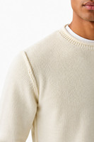 Fabricant de vêtements en tricot sur mesure, pull en tricot à couture inversée 100% coton pour homme, pull à col roulé pour homme