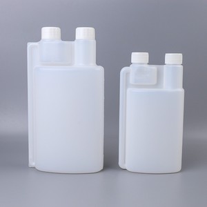 En stock : Bouteille à double col de 500 ml, bouteille doseuse en PE de 1 L, bouteille en plastique à double col pour additifs de carburant, flacon mère - Product Image 2