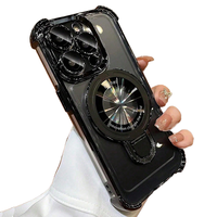 Coque de téléphone magnétique antichute à quatre coins pour iPhone 18 Pro Max 17 16 15, transparente électroplaquée avec protection d'appareil photo
