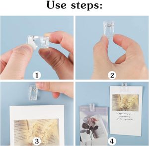 Clips <span class=keywords><strong>auto</strong></span>-adhésifs <span class=keywords><strong>tapisserie</strong></span> collant mur Photo affiche Clip en plastique collant suspendu pinces à ressort pour bureau Photo décorations - Product Image 3