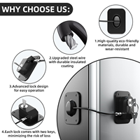 Verrou de réfrigérateur avec protection en fil de silicone, verrous de réfrigérateur pour enfants, faciles à utiliser et à installer, verrous d'armoire avec clé