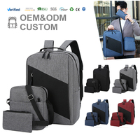 Sac à dos pour ordinateur portable 3-en-1 avec poche de sécurité cachée, multi-couches, imperméable, en polyester, pour les professionnels, avec compartiment rembourré pour ordinateur portable