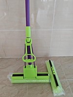 Serpillère Magique Télescopique en Acier Inoxydable Durable avec Rouleau Éponge PVA, Essorage Pliable, Haute Absorption, Légère, pour la Maison