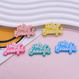 Décorations de chaussures en PVC souple avec slogan inspirant « Sweet Heart » et texte « Hello Beautiful » pour accessoires DIY - Product Image 3