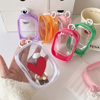 10cm PVC poupée pochette clair lumineux aveugle sac clair aveugle boîte sac avec porte-clés couleur transparente Mini stockage jouets sacs
