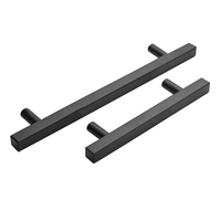 Poignées de tiroir carrées noires en acier inoxydable de haute qualité pour armoires de cuisine, chambre, commode, salon, bar à domicile, villa, école