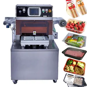 vacuum sealing machine tray boxes fast food containers sealer equipment  with gas flushing function 