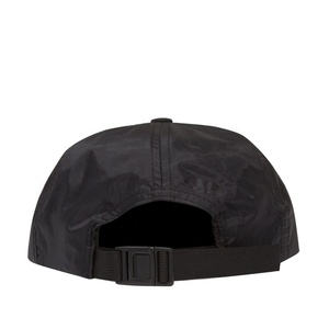 Mũ bóng chày 5 tấm không cấu trúc vành phẳng tùy chỉnh chất liệu nylon với thiết kế thêu họa tiết lá, chất liệu phổ biến - Product Image 6