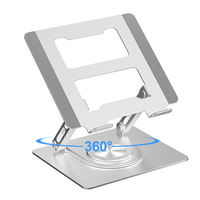 Support de tablette et d'ordinateur portable en alliage d'aluminium de luxe, rotation à 360 degrés, dissipation de la chaleur, pliable, réglable en hauteur