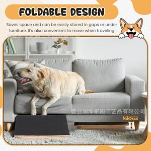Rampa para mascotas, escalera de madera para subir escaleras, 16x12 pulgadas, para perros y gatos, plegable, ángulo ajustable - Product Image 4