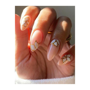 Classique à la mode populaire prix de gros amande Chrome <span class=keywords><strong>faux</strong></span> ongles presse sur <span class=keywords><strong>Transparent</strong></span> brillant <span class=keywords><strong>blanc</strong></span> français pointe presse sur les ongles - Product Image 3