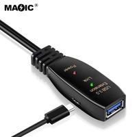 Amplificateur de Signal haute vitesse alimenté par Chipset, câble USB 5m 10m 20m 30m, rallonge de répéteur, câble d'extension USB 2.0 3.0 actif