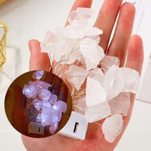 CELION pietre di cristallo naturale grezzo piccole lanterne colorato gemma camera da letto decorazione curativa