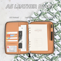 Carnet à spirales en cuir PU A5 de style Wenshun, avec fermeture éclair, imprimé, pour le bureau, l'école, l'organisation, logo personnalisé en relief