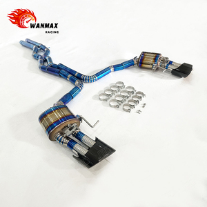 Système d'échappement en titane haute performance pour Audi <span class=keywords><strong>RS6</strong></span>/RS7 C8 4.0T Finition bleu brûlé Cat-Back Sans embouts Améliore l'accélérateur et le son - Product Image 2