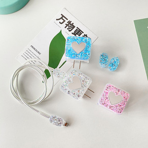 Custodia Honatop Wave per <span class=keywords><strong>iPhone</strong></span> 14plus protezione cavo dati 13/<span class=keywords><strong>11</strong></span>/12 carica testa 18W/20W custodia morbida Glitter - Product Image 1