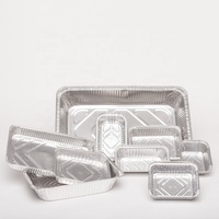 Récipient rectangulaire en aluminium jetable de 450ml Boîte d'emballage à emporter de qualité alimentaire Récipient en aluminium avec couvercles en papier