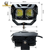 BB2247 Lampe LED pour moto, éclairage stroboscopique blanc et jaune, plus rouge et bleu, large plage de tension 12-80V, pour accessoires moto, vente en gros