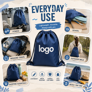 Bolsas de Compra Ecológicas, <span class=keywords><strong>Bolsa</strong></span> con Cordón de Nailon Impermeable, Mochila con Logotipo Personalizado, <span class=keywords><strong>Bolsa</strong></span> Deportiva con Cordón y Logotipo - Product Image 5
