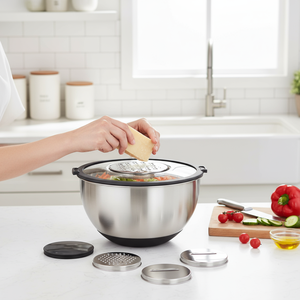 Tùy Chỉnh Nhà Máy Trộn Bát Với Kín Nắp Thép Không Gỉ Tổ Bát Với Vắt Nhà Bếp Bát Với Không Trượt Đáy - Product Image 6