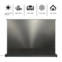 Écran élévateur de sol motorisé électrique haut de gamme avec toile ALR de rejet de lumière ambiante de Fresnel 8K pour projecteur Normal/Standard