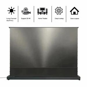 Écran élévateur de sol motorisé électrique haut de gamme avec <span class=keywords><strong>toile</strong></span> ALR de rejet de lumière ambiante de Fresnel 8K <span class=keywords><strong>pour</strong></span> <span class=keywords><strong>projecteur</strong></span> Normal/Standard - Product Image 5