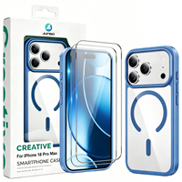Coque hybride transparente en acrylique et TPU pour iPhone 18 17 16 15 Pro Max, lot 2-en-1 avec 2 protections d'écran et coque arrière personnalisée