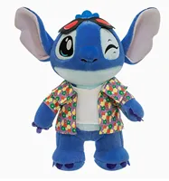 Peluche Blue Stitch en coton PP doux, poupée en peluche avec lunettes et gilet, cadeau d'anniversaire pour enfants