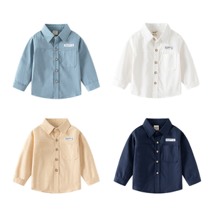 Camisa de Manga Longa em Cor Sólida para Meninos, Versão Casual, Nova Coleção de Outono, Agente de Loja Online, Dropshipping, Camada Base - Product Image 6
