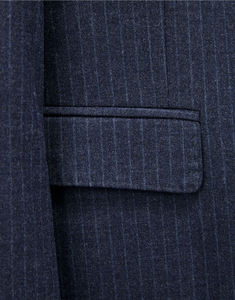 Tùy Chỉnh Người Đàn Ông Của Hải Quân Màu Xanh Sọc <span class=keywords><strong>3</strong></span> Mảnh Mỏng Kinh Doanh Một Nút Đỉnh Ve Áo Đôi Lỗ Lỗ Với Chất Lượng Cao Thiết Lập Người Đàn Ông Của Phù Hợp Với - Product Image 3