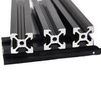 Profilé d'extrusion en aluminium 2020, cadre à rainures en T et en V, profilé en aluminium industriel noir extrudé sur mesure