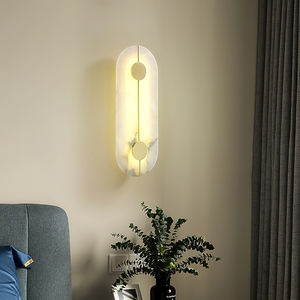 Designer Model Quiet Luxury Hotel Project Natural Alabaster Vertical Led High-end Custom Wholesale Supply Artistic <b>Wall</b> Lamp - Product Image 2