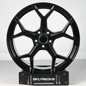 Jantes forgées Bku 5x112 pour <span class=keywords><strong>Audi</strong></span> RS4 <span class=keywords><strong>RS6</strong></span> S4 B8 B9 A4 <span class=keywords><strong>A6</strong></span> Allroad Avant Wagon personnalisées 19 20 21 pouces en alliage noir brillant - Product Image 3