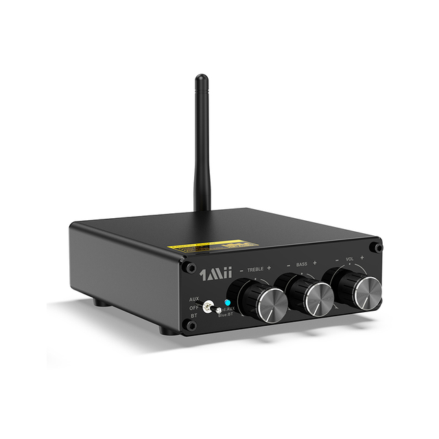 1Mii for 5.3 Home Amplifier 2 Channel 90W*2 HiFi Mini Bass Stereo Audio Power Amp with up to 50m Range