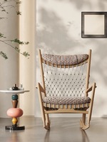Fauteuil à bascule d'inspiration vintage, fauteuil artistique en corde tressée, décoration tendance pour la maison, lit de repos inclinable pour véranda et pelouse