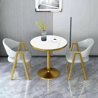 Table de Conférence Design Moderne Luxe Simple et Ensemble Table et Chaises Rondes pour 2 Personnes