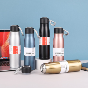 Stainless Steel Vacuum Insulated Tumbler 500Ml Hot Cold Portable Travel Bottle With Strap For Sports Fitness Cycling - Product Image 1