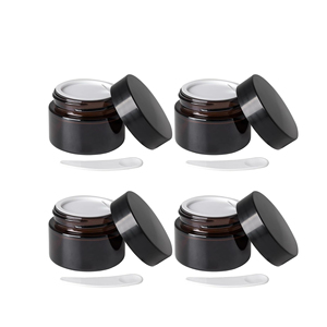 5ml 10ml 15ml 20ml 30ml 50ml 60ml 100ml 250ml Amber Glass Cosmetic Containers Plastic Recyclable for Body Butter Eye Cream Skin - Product Image 1