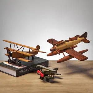 Desktop dekorative Kunst handwerk Modell Spielzeug Kinder pädagogische Retro-Stil kreative Holz flugzeug