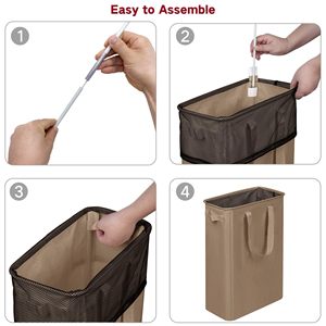 Cesto de Ropa Plegable de 50L, Cesto de Ropa Pequeño y Estrecho con Asas para Dormitorio o Residencia Universitaria - Product Image 4