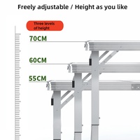 Table pliante personnalisée de 120cm en alliage d'aluminium épais réglable au design moderne pour salle de sport, camping, salle à manger, cuisine extérieure