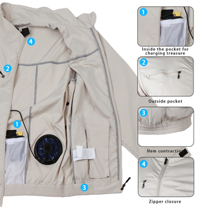 Vinmori 5v בגדי עבודה ממוזג עם מאוורר קירור מיזוג אוויר קירור אפוד קירור לגברים - Product Image 4